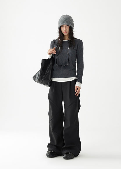 loose wide leg pants / AS1233