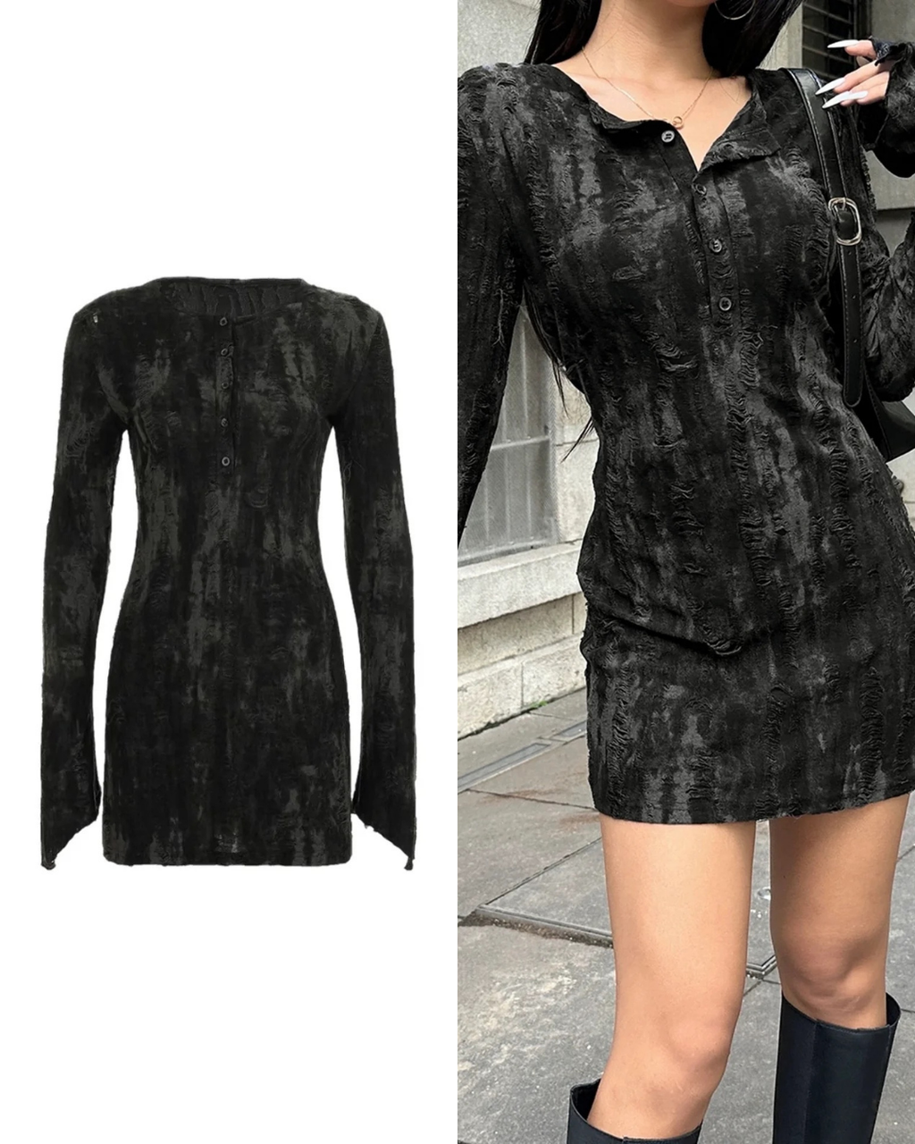 ヴィンテージ絞り染めミニワンピース / VO1303