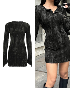 ヴィンテージ絞り染めミニワンピース / VO1303