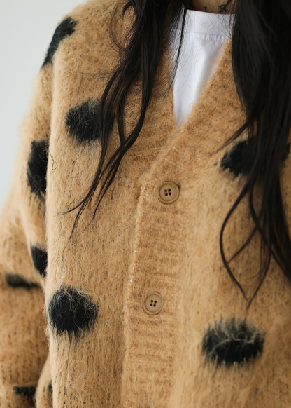 leopard knit cardigan / AS1122