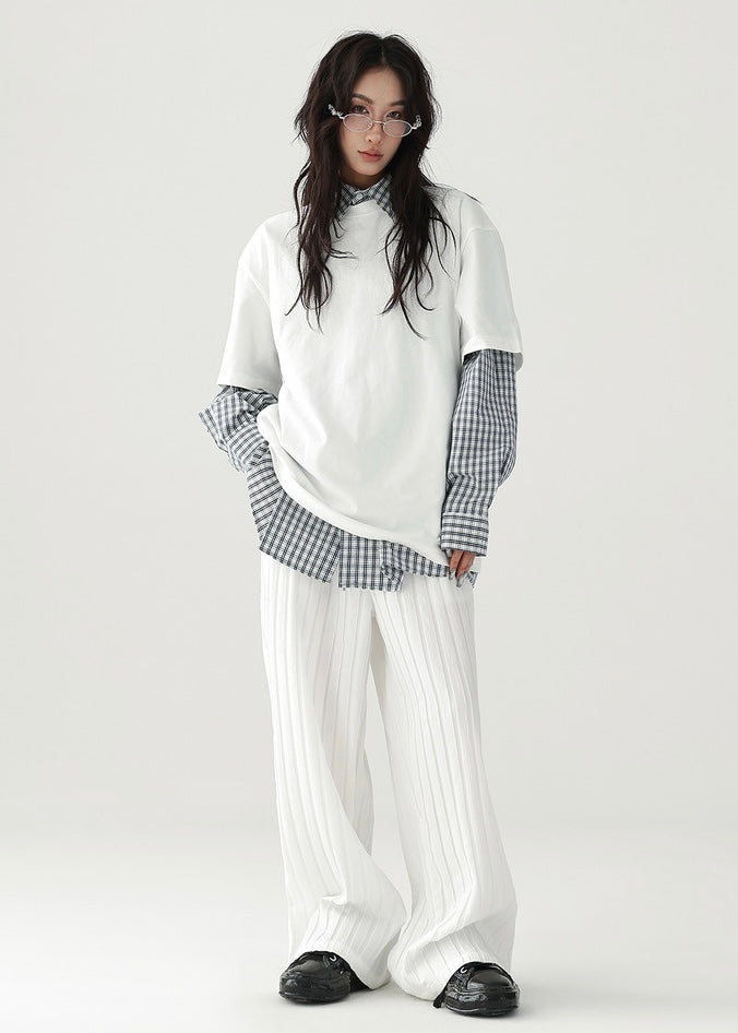 Loose straight wide pants / AS1201 