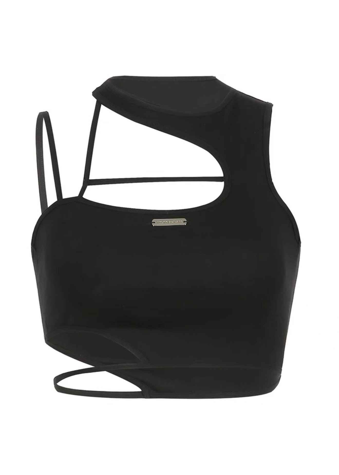 アシンメトリーカットアウトショートトップ / VO1158