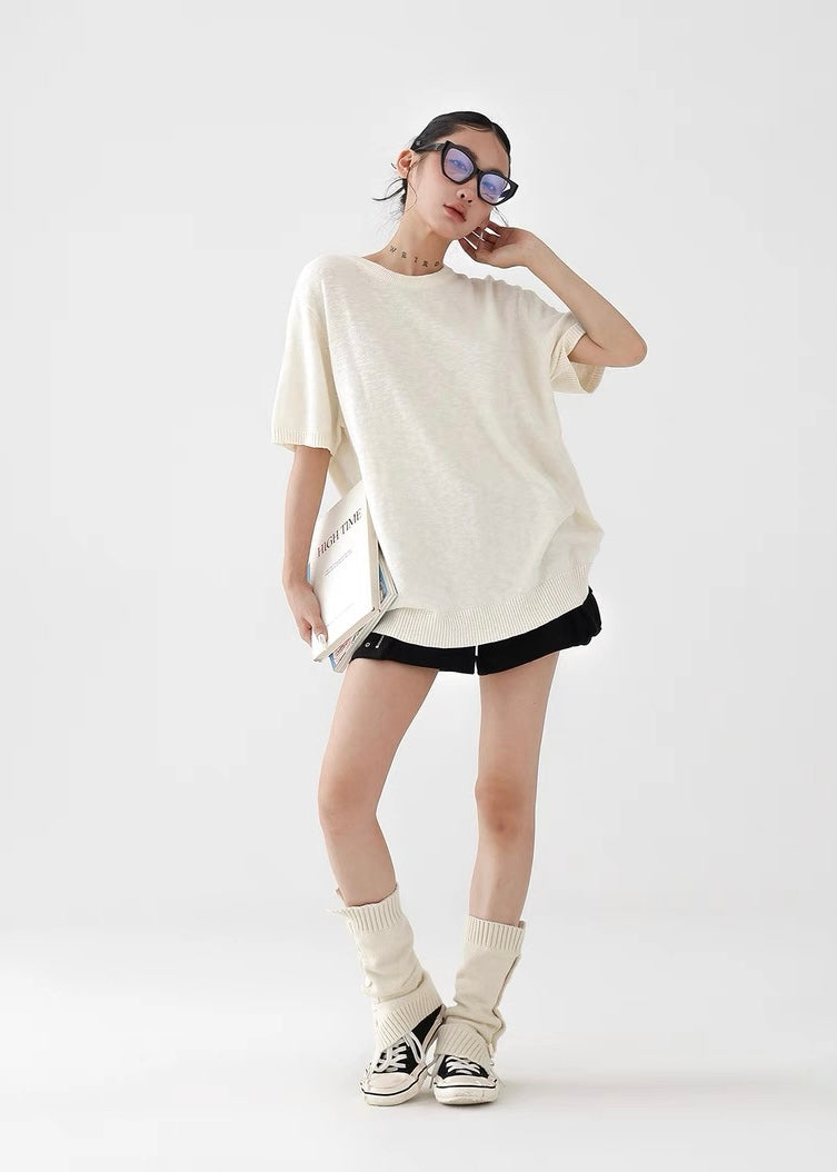 Simple knit comfort T-shirt / AS1249