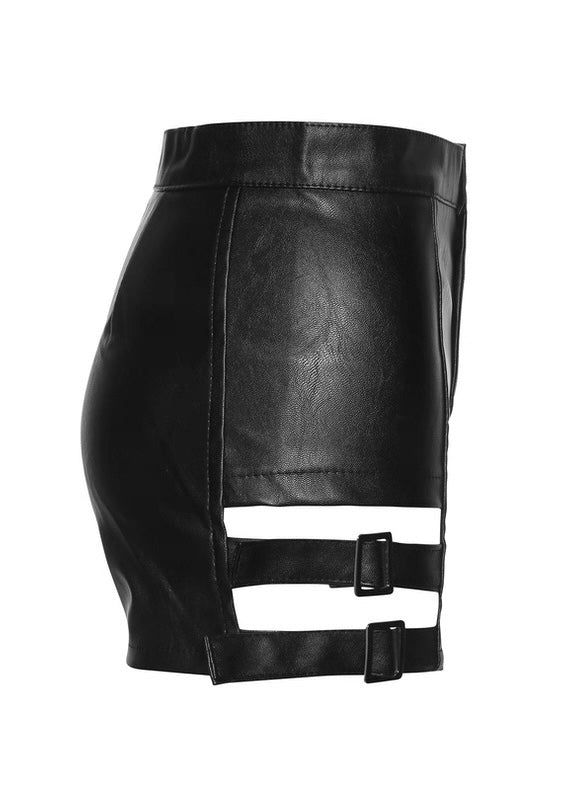 PUレザースリムホットパンツ / VO1132