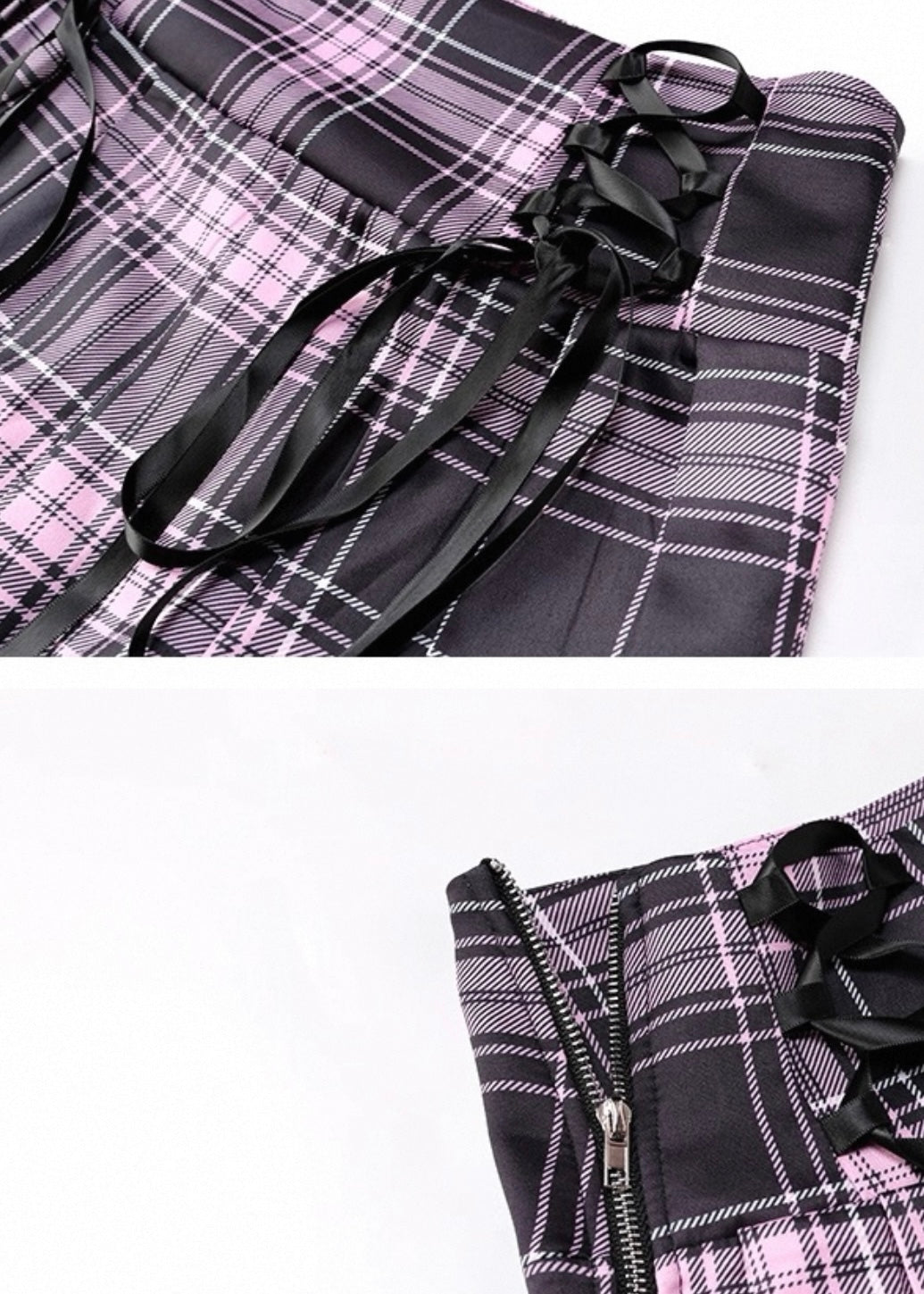 ピンクチェック柄ミニプリーツスカート / VO1182