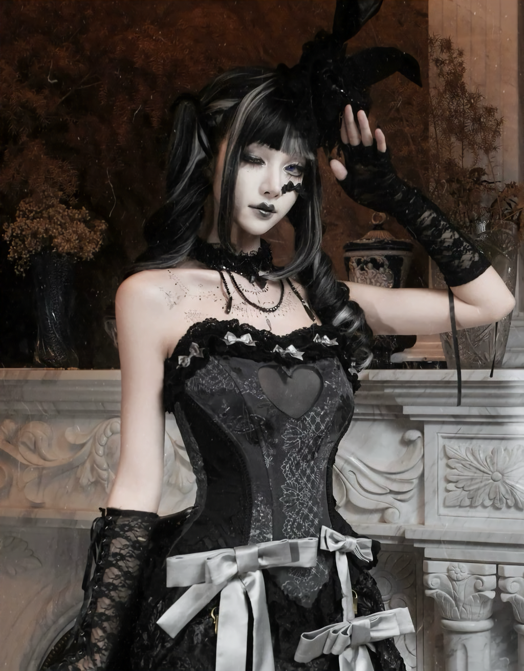 Nocturne Rabbit Veil Hat / NC06