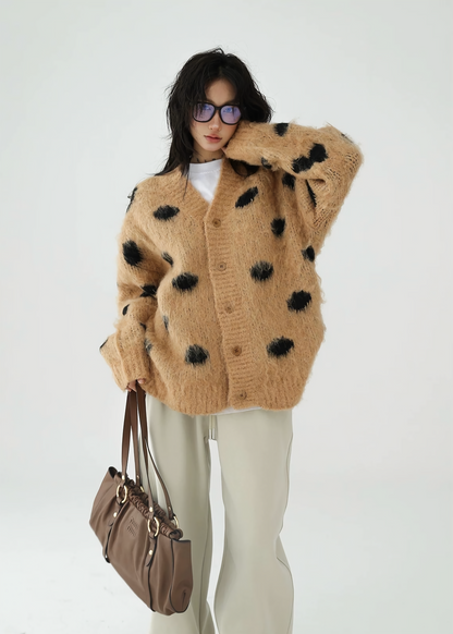 leopard knit cardigan / AS1122