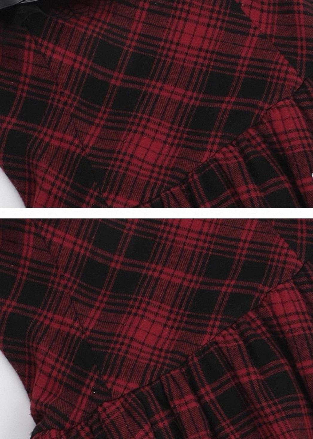 チェック柄ストラップレースワンピース / VO1222