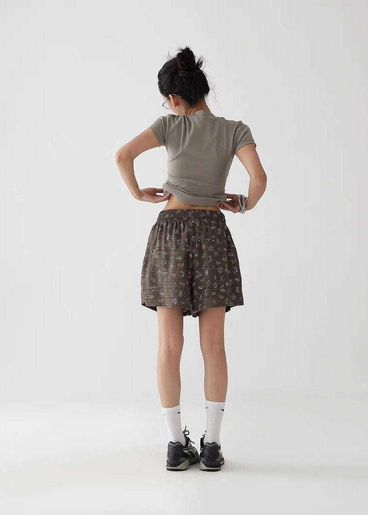 American Retro Drape Flower Pants Shorts & Long Pants / AS1283