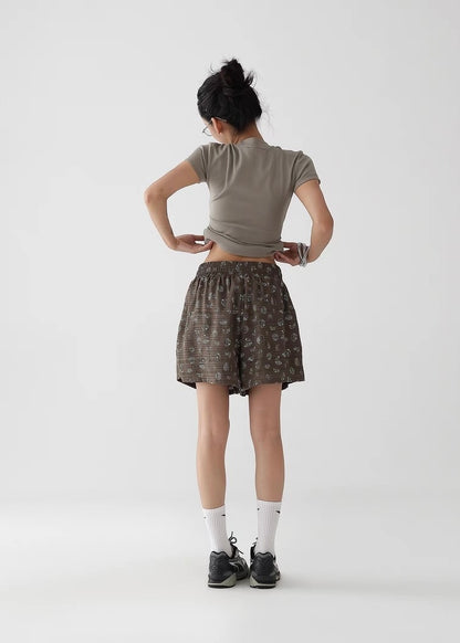 American Retro Drape Flower Pants Shorts & Long Pants / AS1283