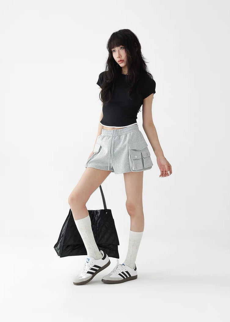 Sweat wide leg shorts / AS1250