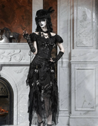 Goth One Shoulder Puff Sleeve Top / NC01