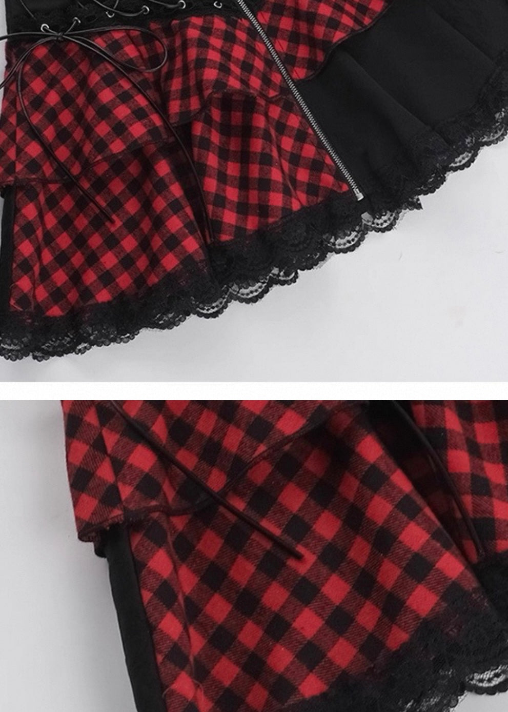 チェック柄フリルミニスカート / VO1208