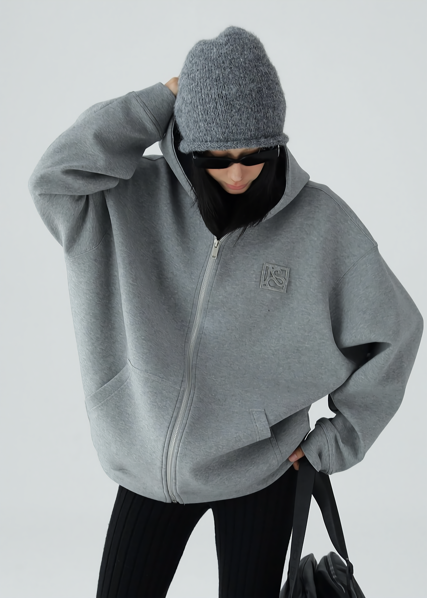 hooded zipper sweatshirt / AS1138