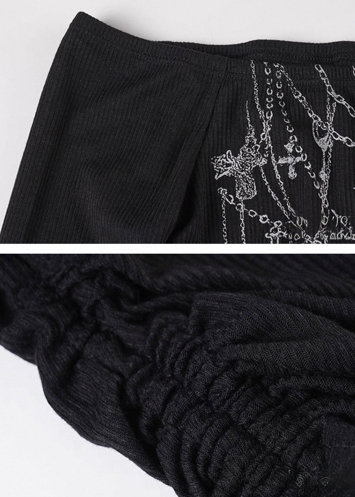 クロスチェーンプリントリボンT / vo1289