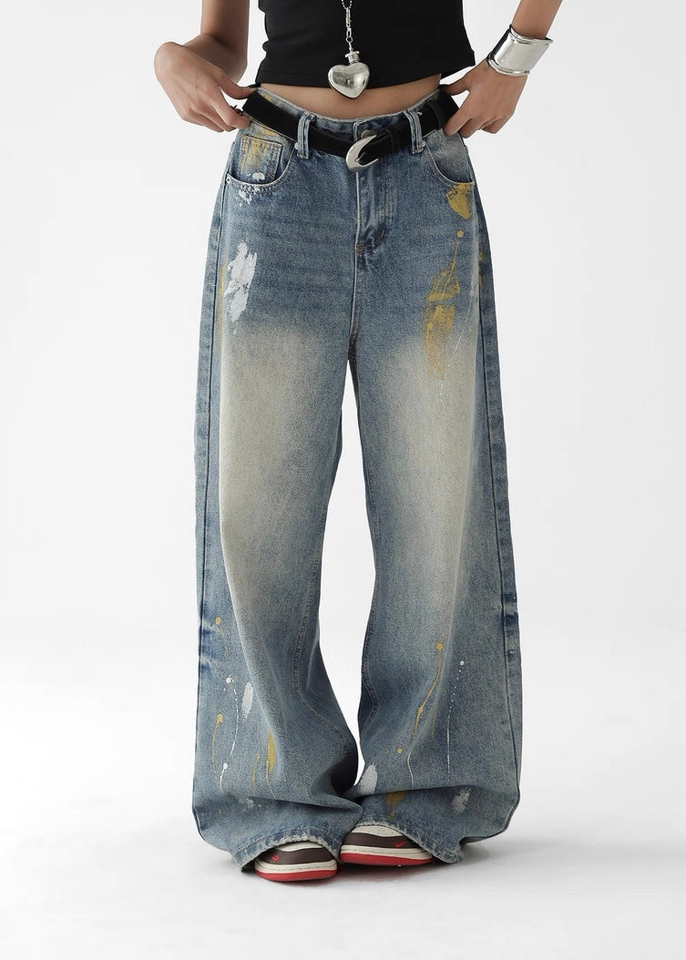 Retro Painted Denim Pants / AS1318