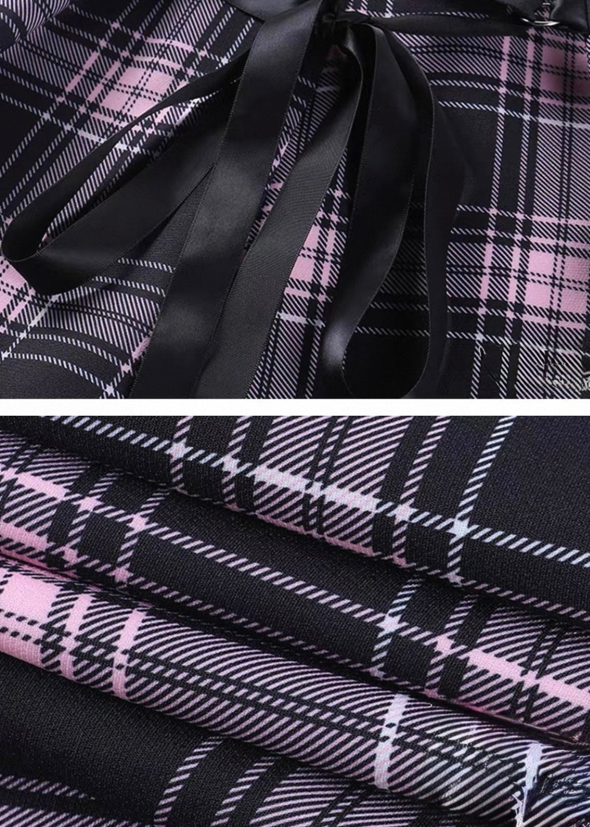 ピンクチェック柄キャミワンピース / VO1173