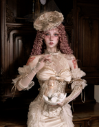 Rococo Vintage Fishbone Corset & Puff Sleeves & Arm Covers / DR04