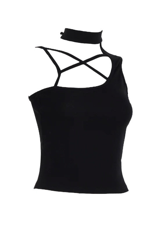 カットアウトバックレスノースリーブトップス / VO1113