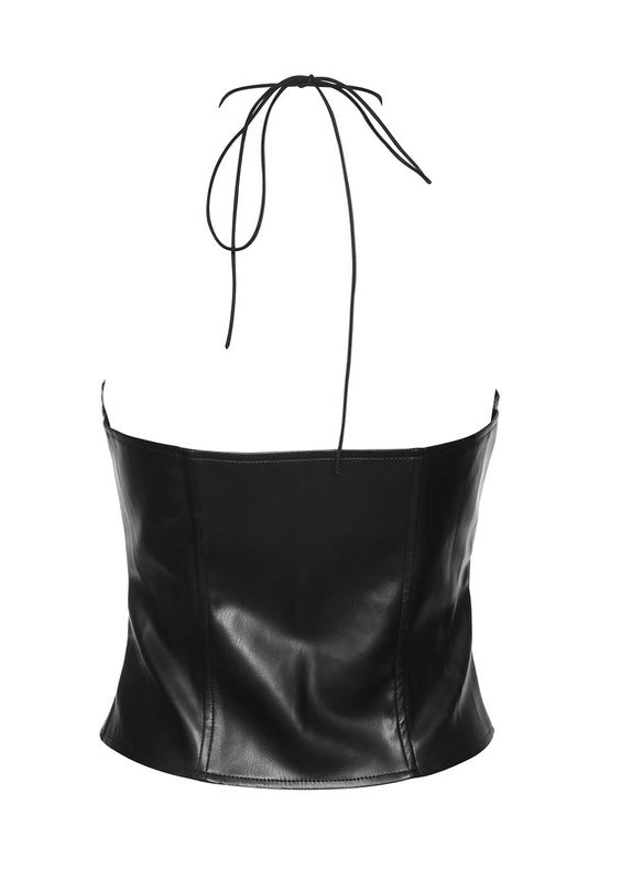 PUレザーバンドートップ / VO1129