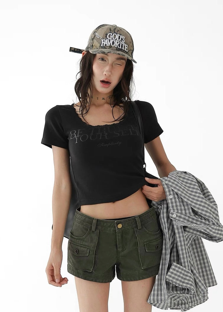 American low waist shorts / AS1324