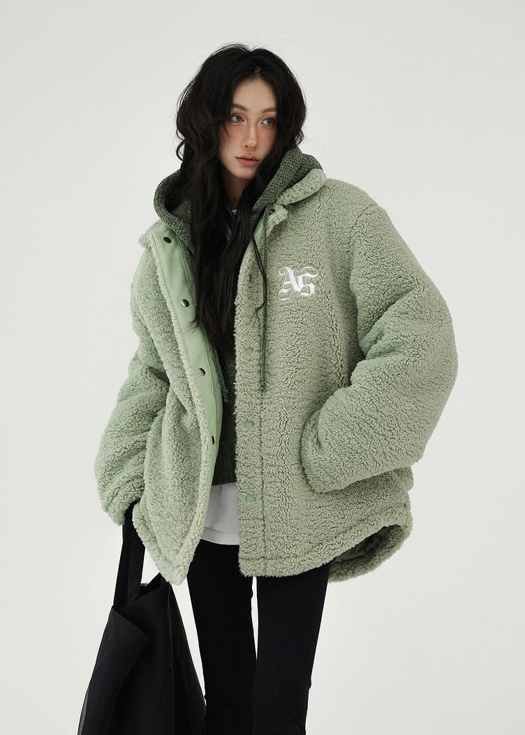 Padded jacket with lambswool embroidery / AS1163 