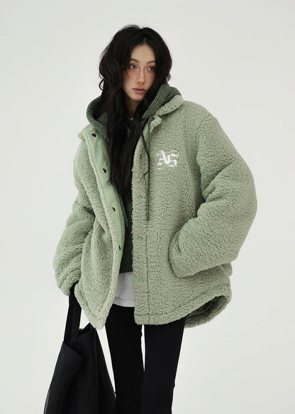 Padded jacket with lambswool embroidery / AS1163 