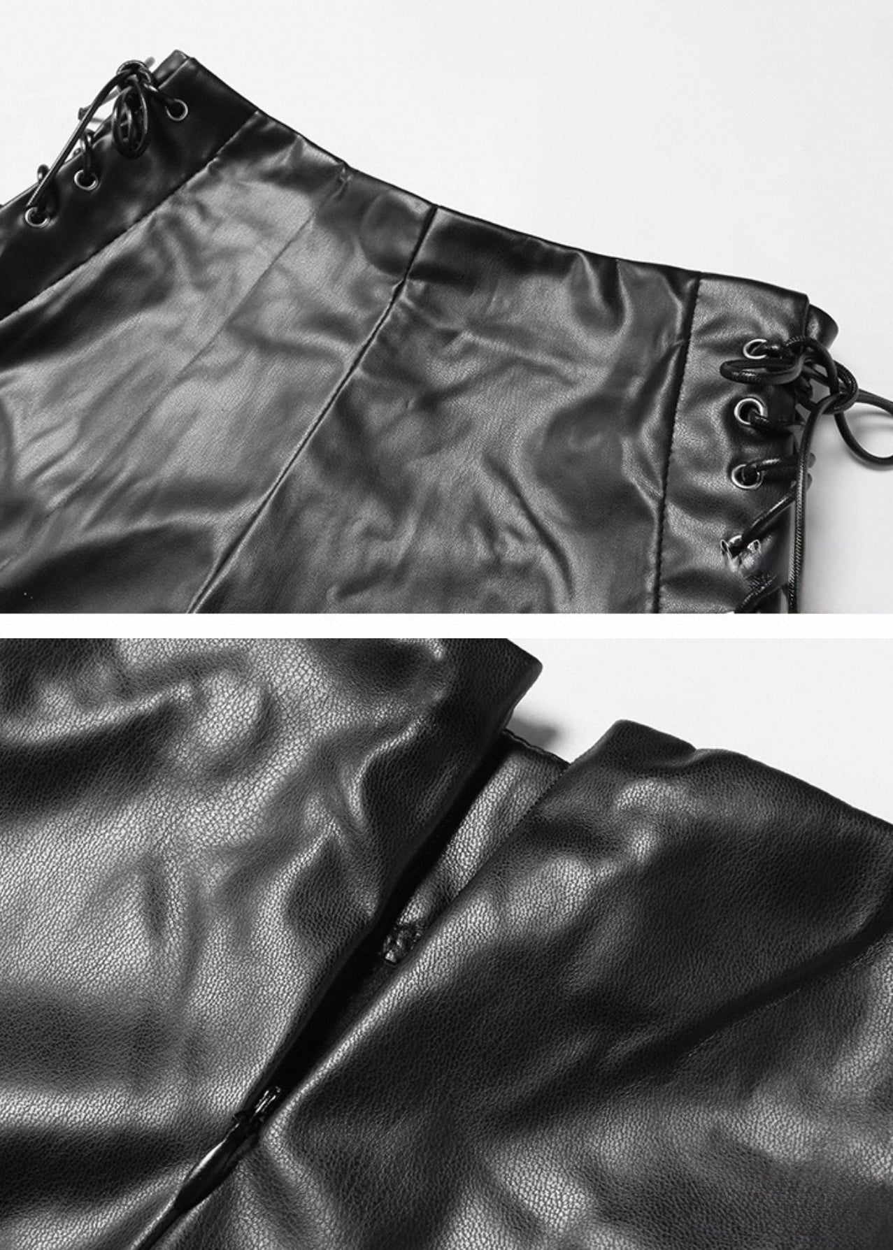 PUレザーハイウエストスリムショーツ / VO1133