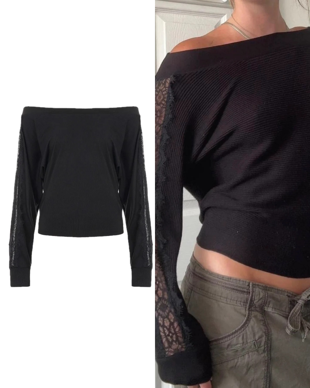 サイドレース長袖Tシャツ / VO1307