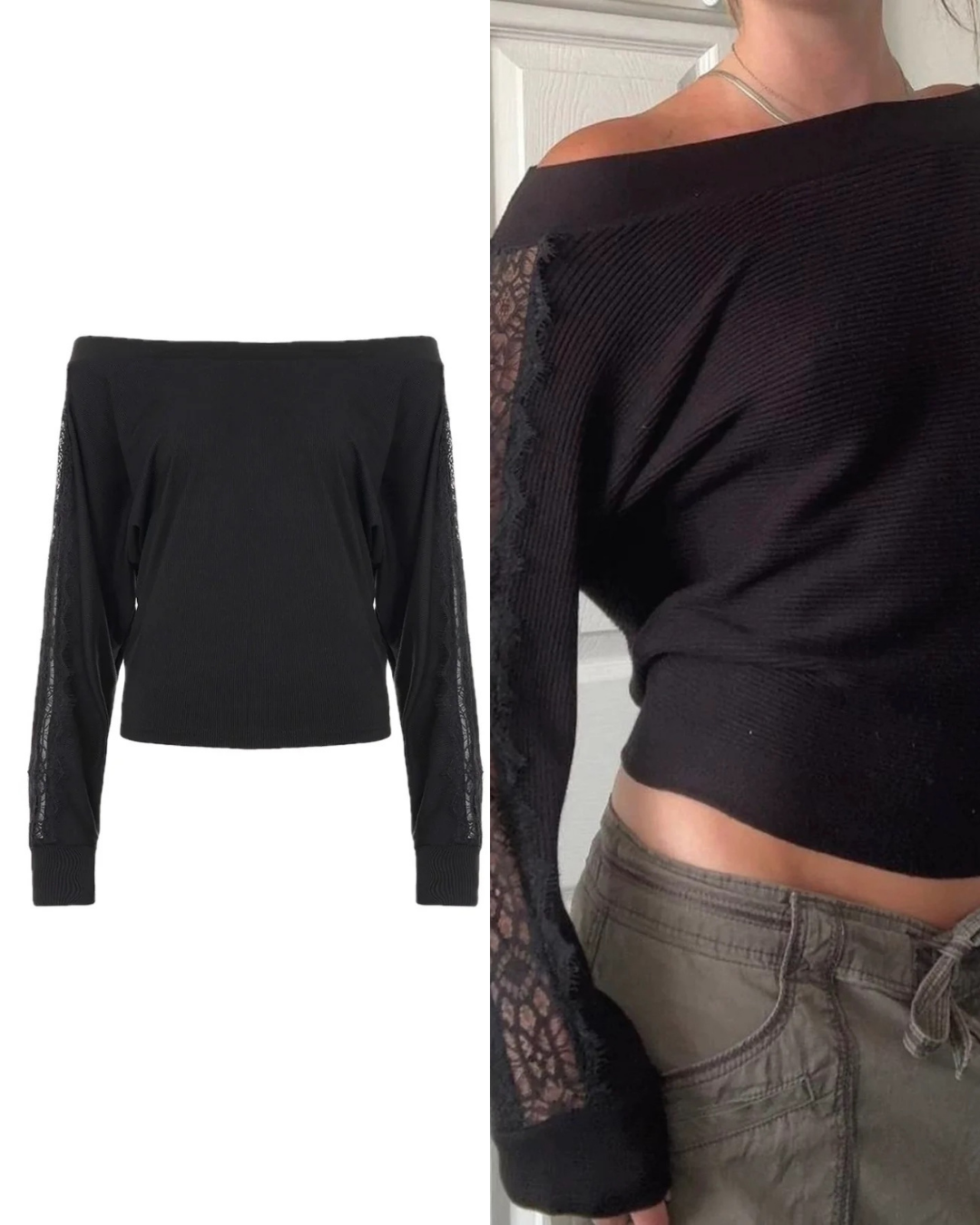 サイドレース長袖Tシャツ / VO1307