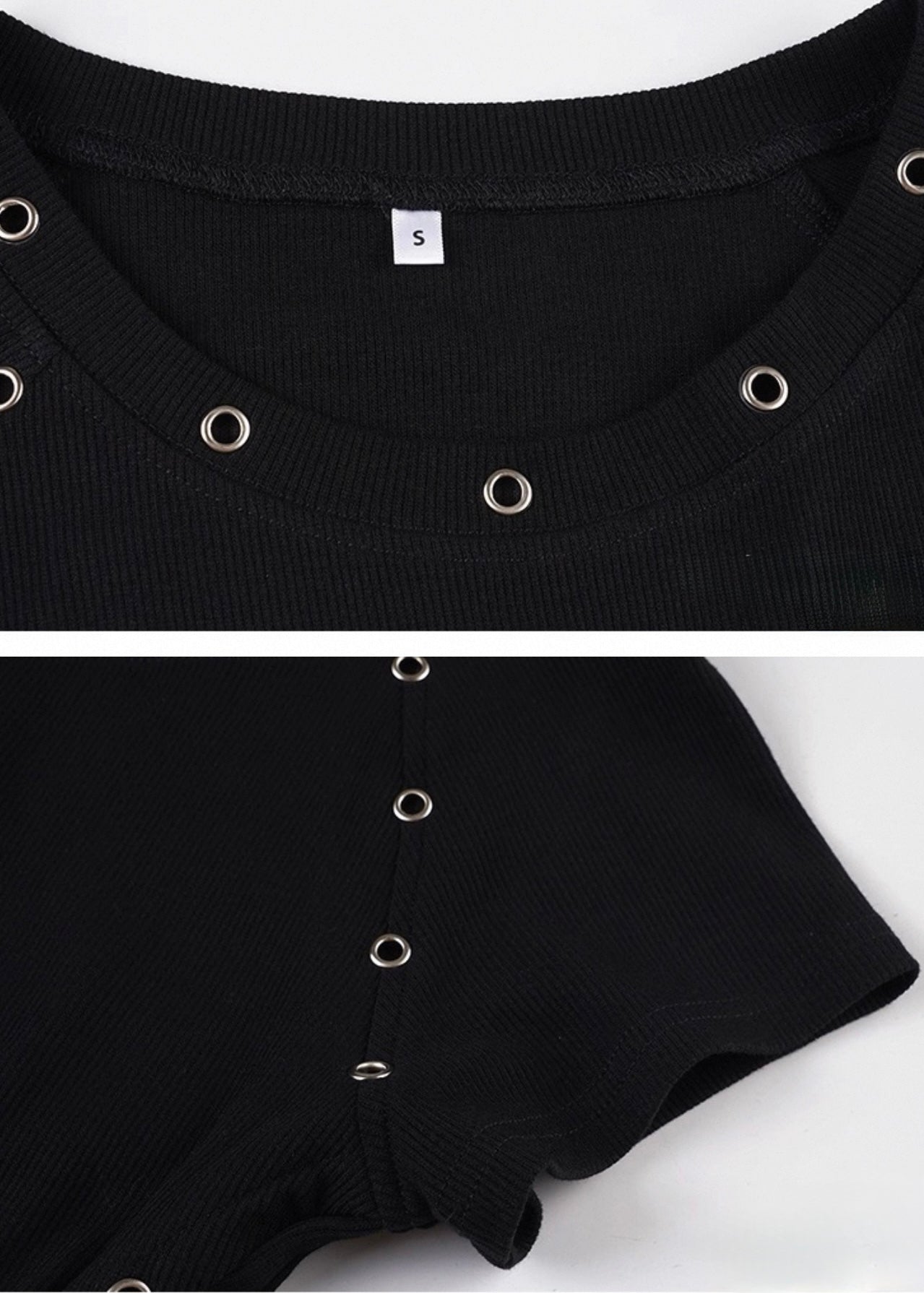 ダークアイレットデザイン半袖シャツ / VO1122