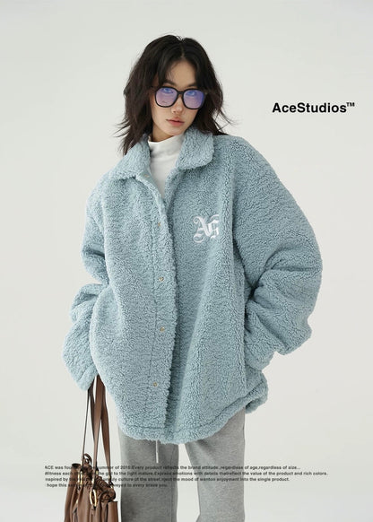 Padded jacket with lambswool embroidery / AS1163 