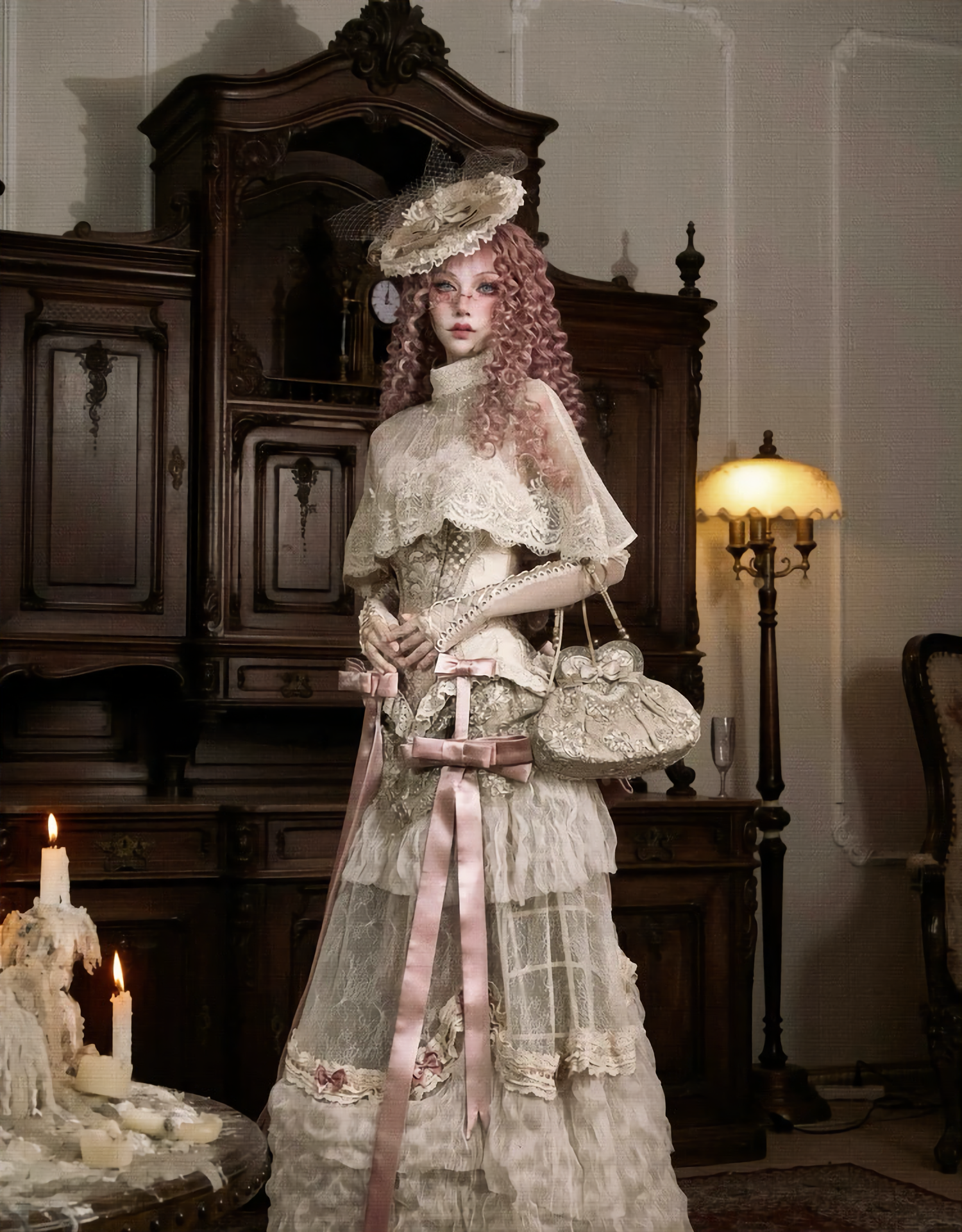 Lace Victoria Short Cape & Necklace / DR09