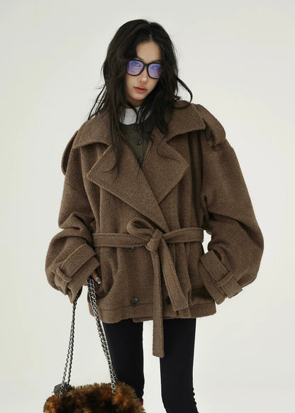 wool coat suit with straps / AS1158 