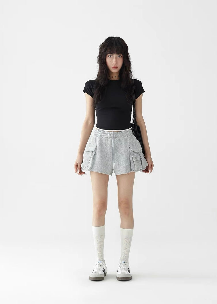 Sweat wide leg shorts / AS1250