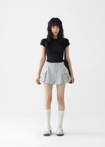 Sweat wide leg shorts / AS1250
