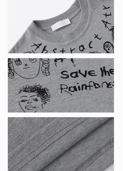 Hand Painted Cartoon T-shirt / AS1314