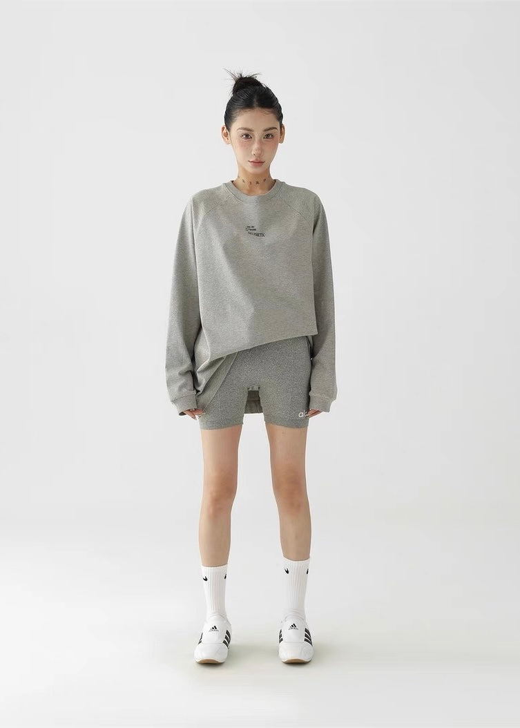 Basic print round neck long sleeve shirt / AS1263