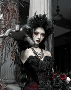 Gothic Flower Ghost Bride Dark Veil / CT05