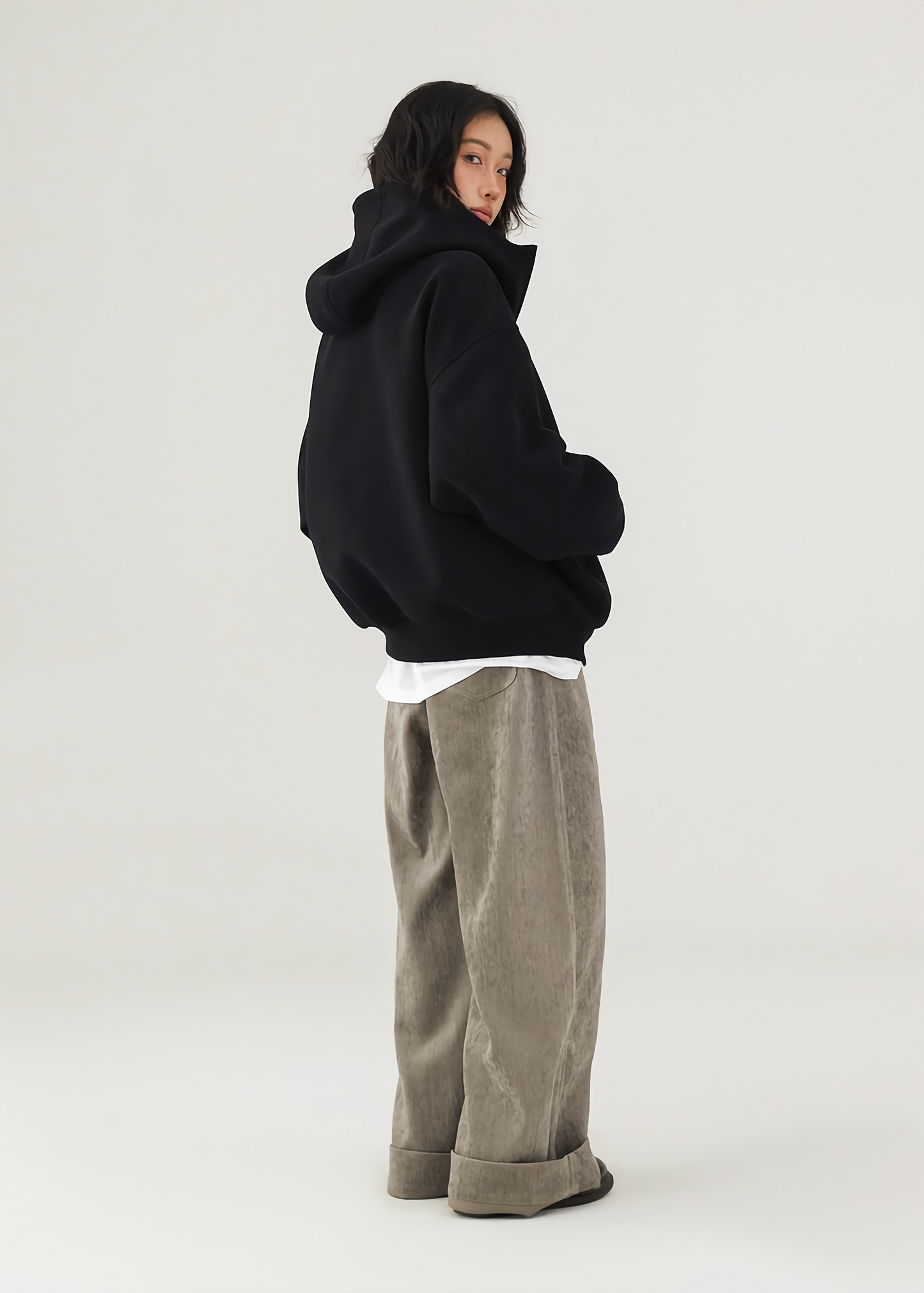 padded hooded zip sweatshirt / AS1145 