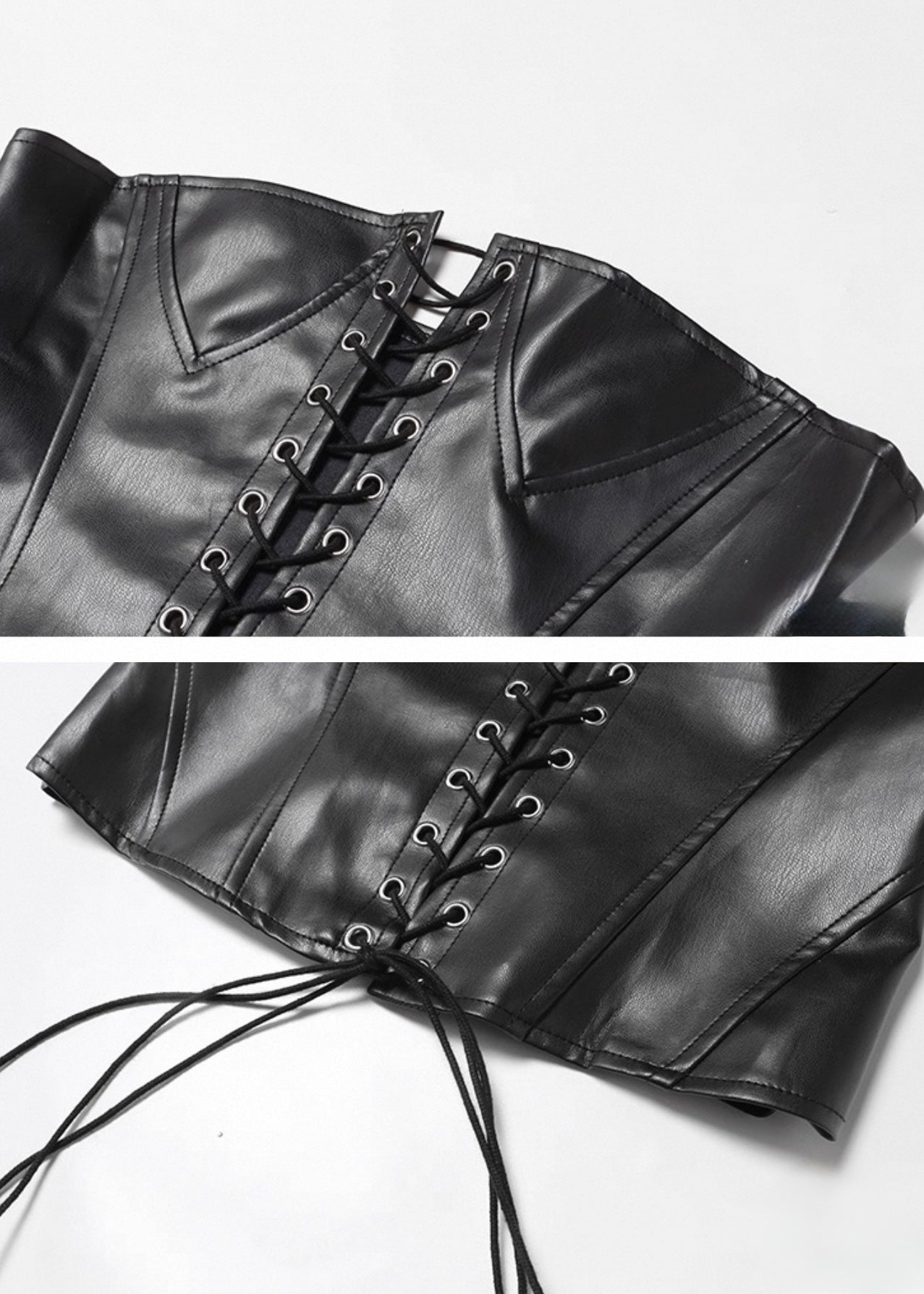 PUレザーバンドートップ / VO1129