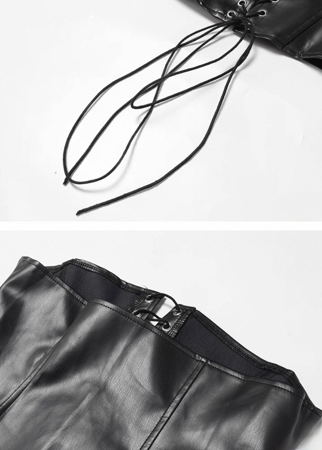 PUレザーバンドートップ / VO1129