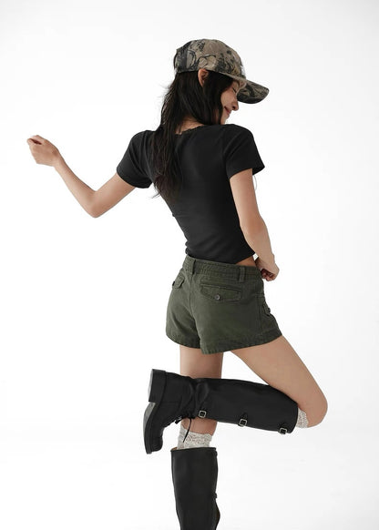 American low waist shorts / AS1324