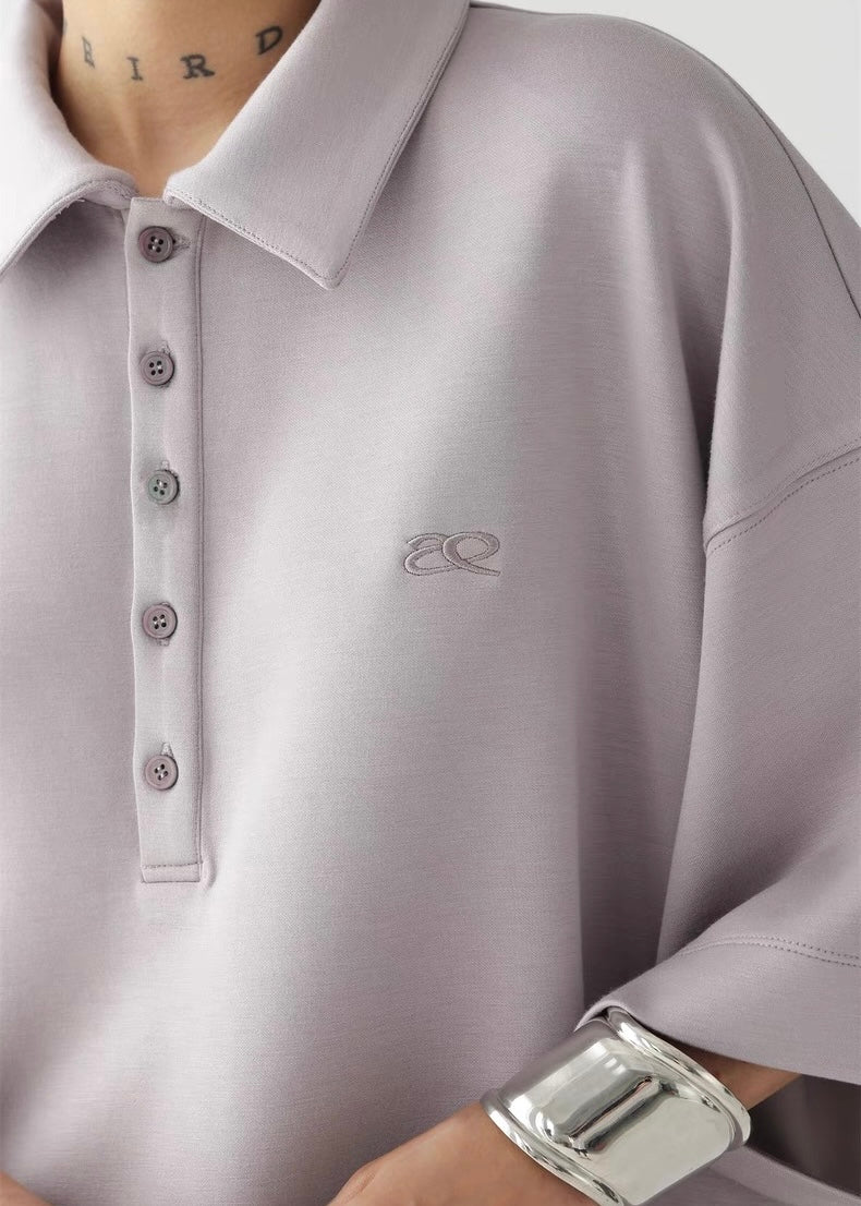 Casual loose half sleeve polo shirt / AS1268