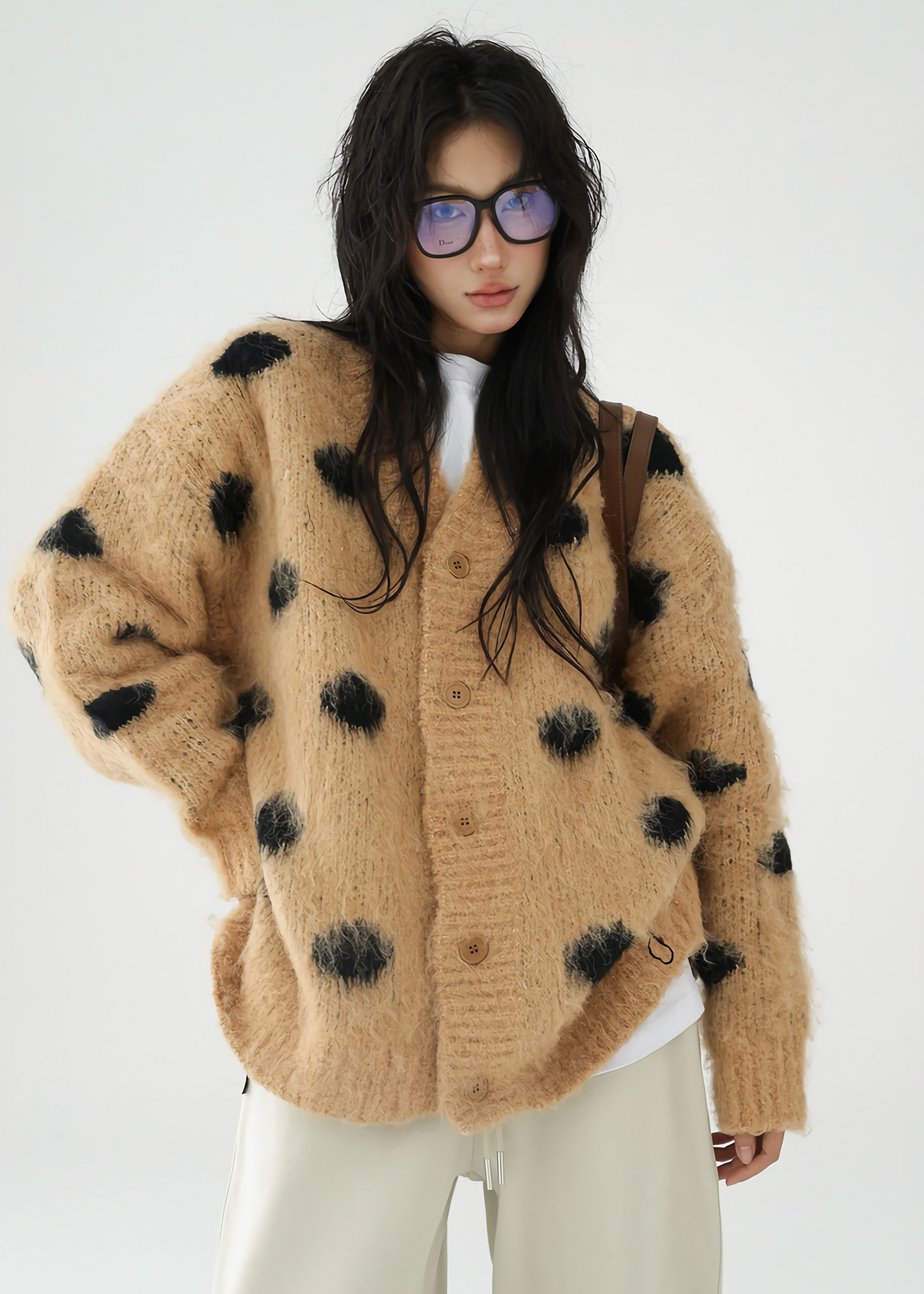 leopard knit cardigan / AS1122