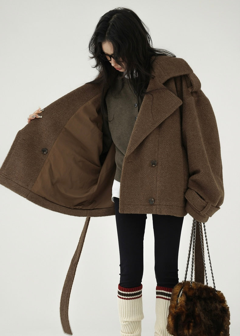 wool coat suit with straps / AS1158 