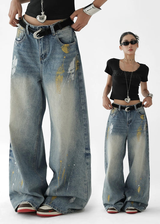Retro Painted Denim Pants / AS1318