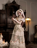 Elegant One-Shoulder Puff Sleeve Mesh Top & Arm Covers / DR01