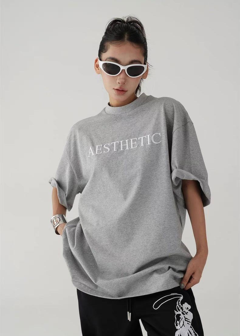 Back floral embroidery T-shirt / AS1310