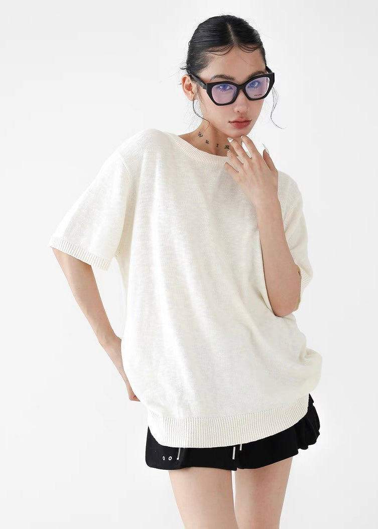 Simple knit comfort T-shirt / AS1249